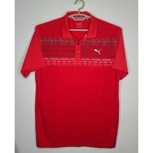 Puma Dry Cell red short sleeve polo shirt - large